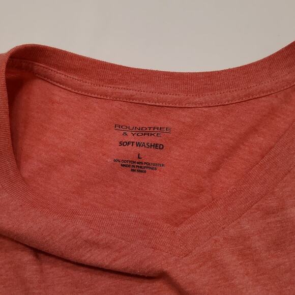 Roundtree & Yorke Men's V-neck Size L Red Heather - Picture 3 of 7